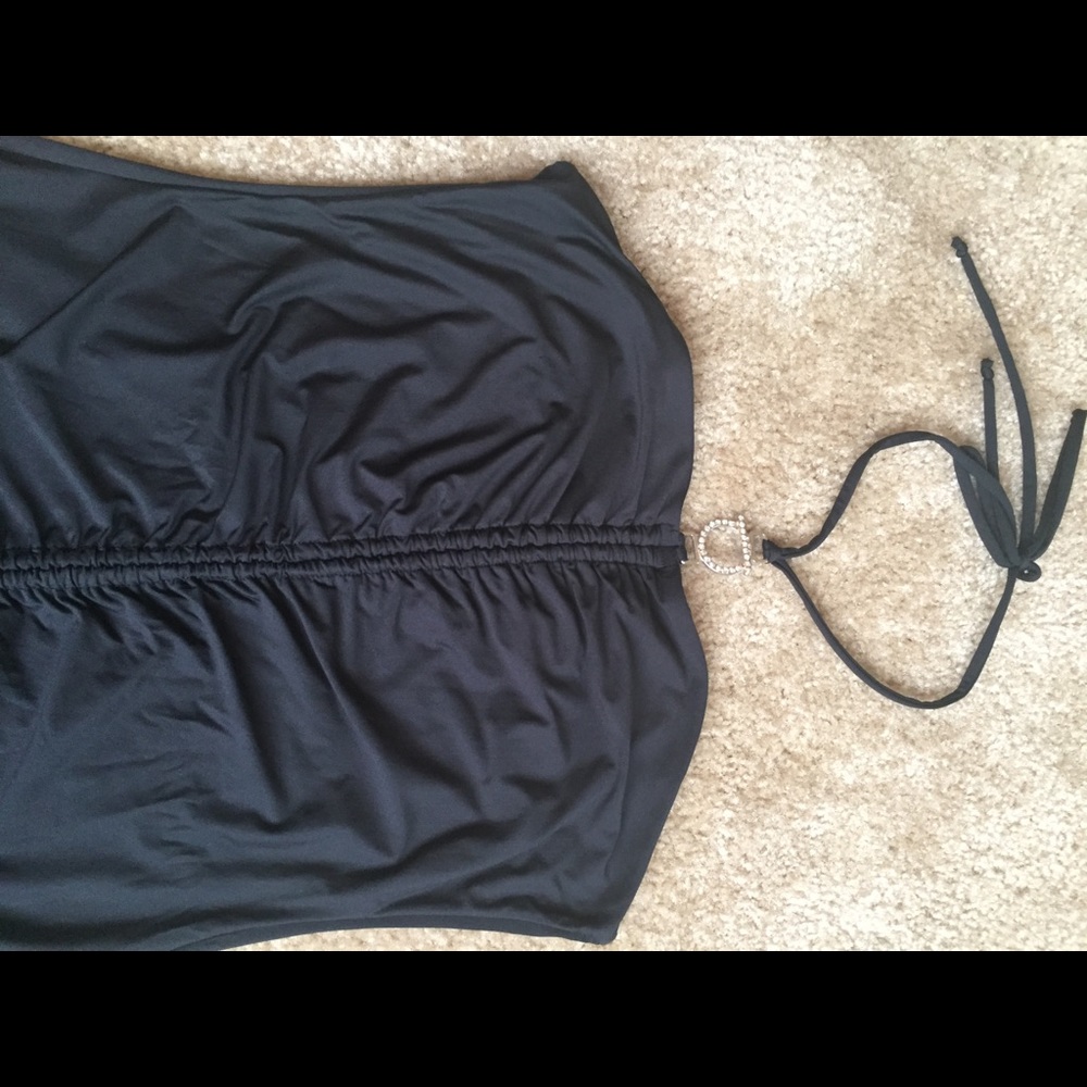Black draped dress made in Italy